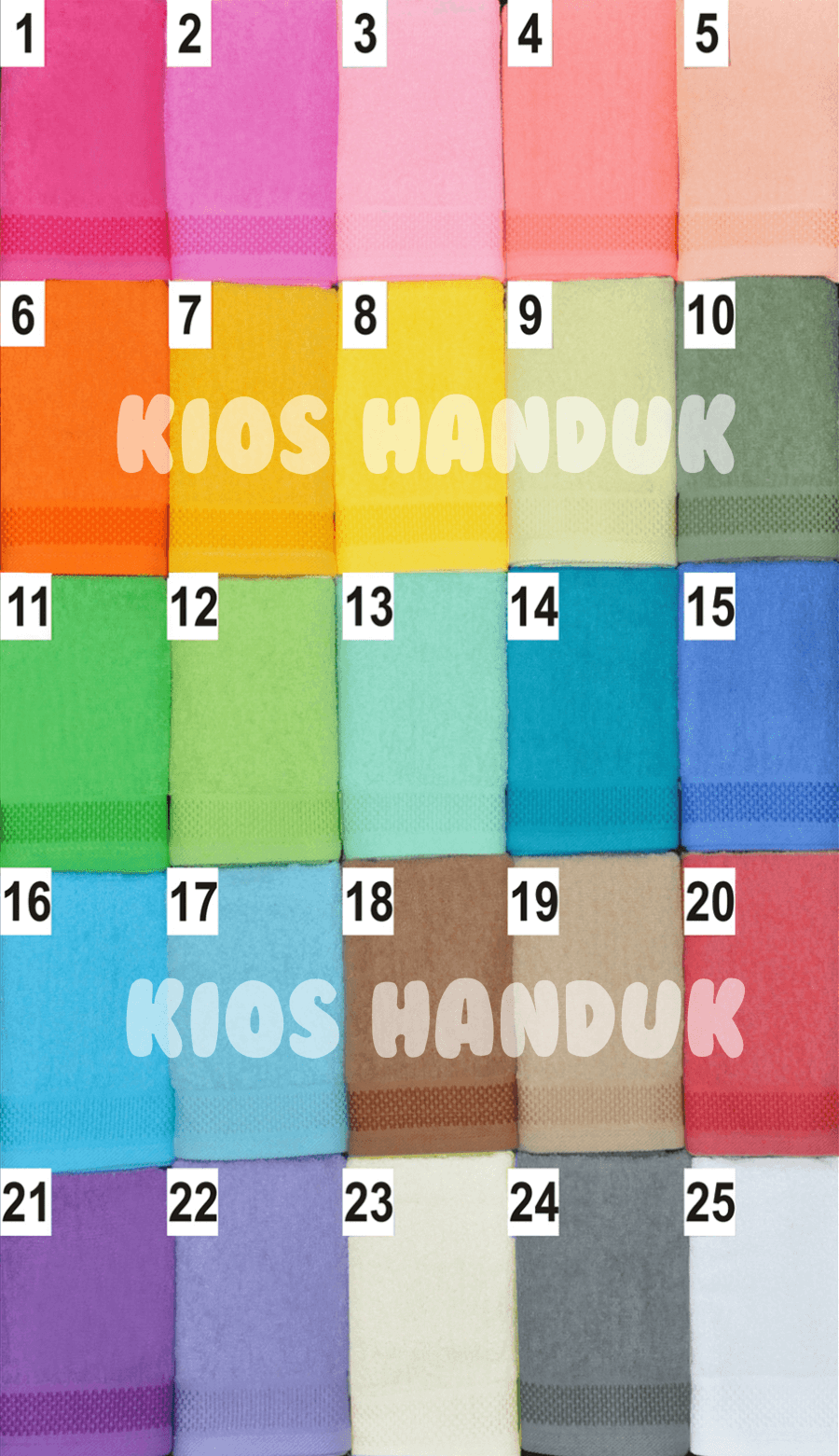 Katalog warna cerah handuk Anjoly